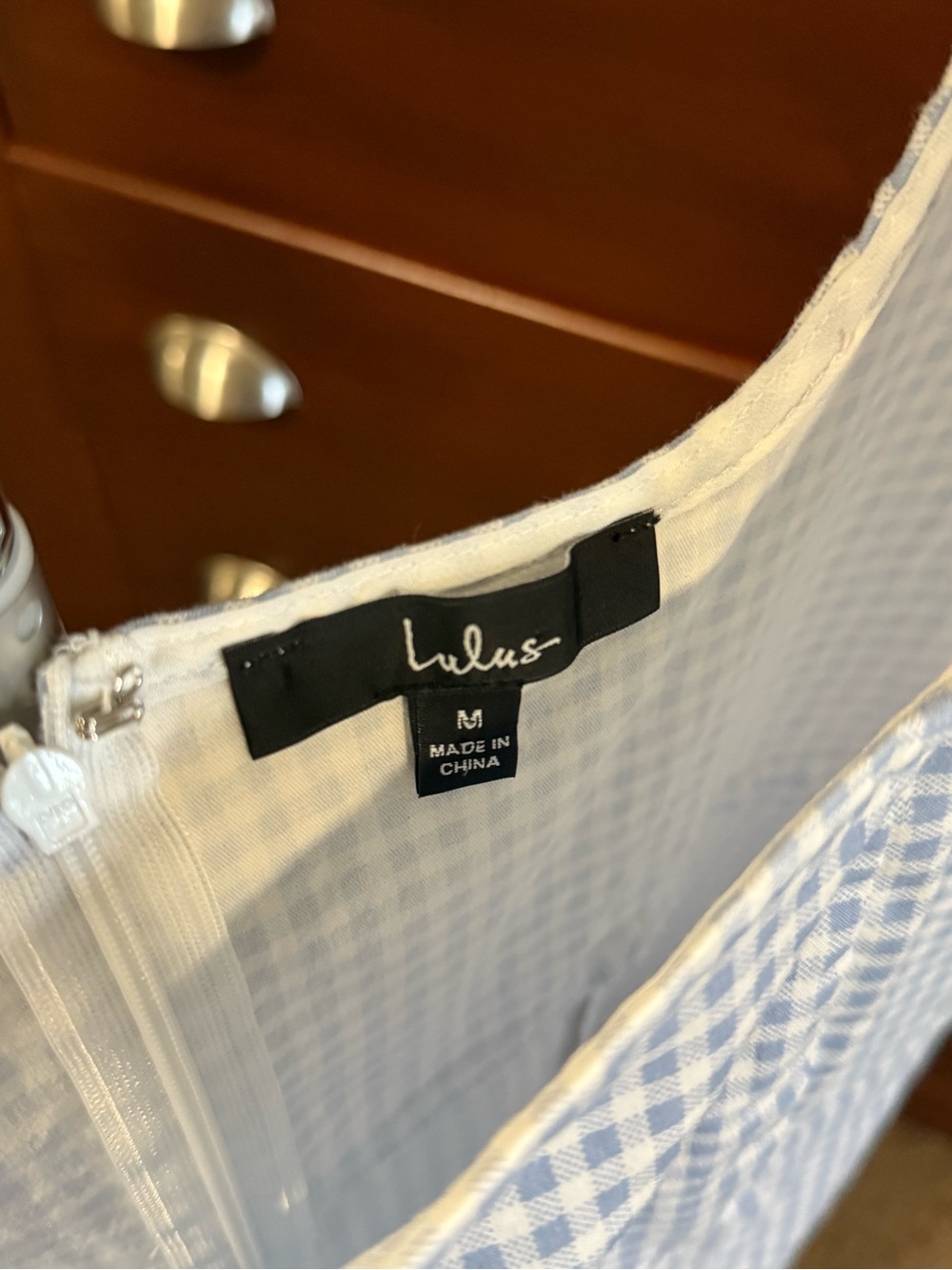Lulus Blue Gingham Mini Dress | Cottagecore Prairie Style | Size Small - Picture 6 of 8